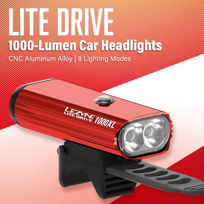 Rechargeable Bicycle Headlight 1000 Lumen - LEZYNE 1000 Lumen Bike Light -