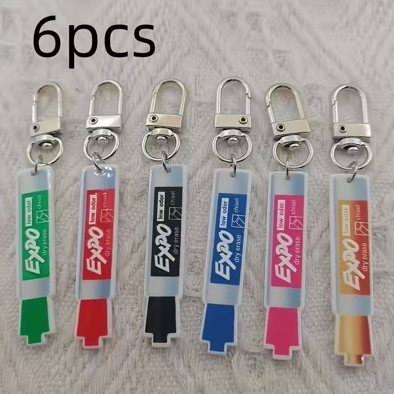 Hiking - 6pcs acrylic pen keychain, alloy hiking