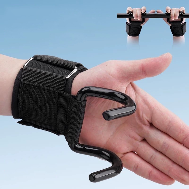 Wrist Wraps Weightlifting Support - 1PairWeight Lifting Hook Grips With Wrist