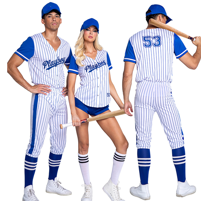 Team Sports - New Adult Striped Sports Baseball Costume
