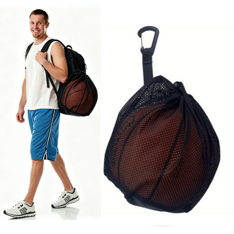 Team Sports - ﻿ Portable Drawstring Basketball Mesh Bag