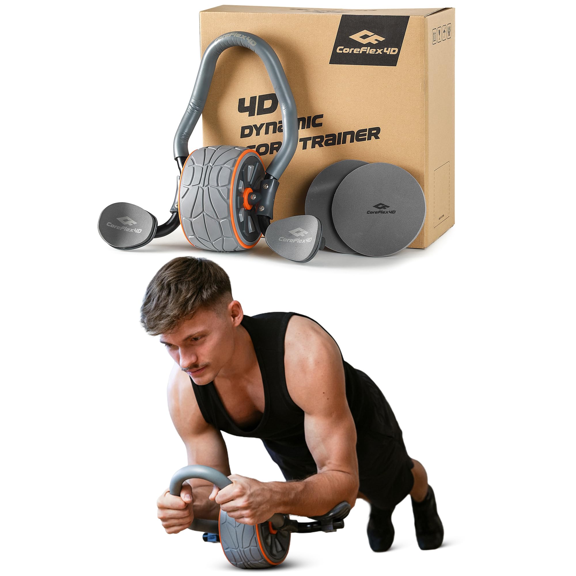 Ab Roller Wheel With Elbow Support - CoreFlex4D Ab Roller Wheel with Elbow