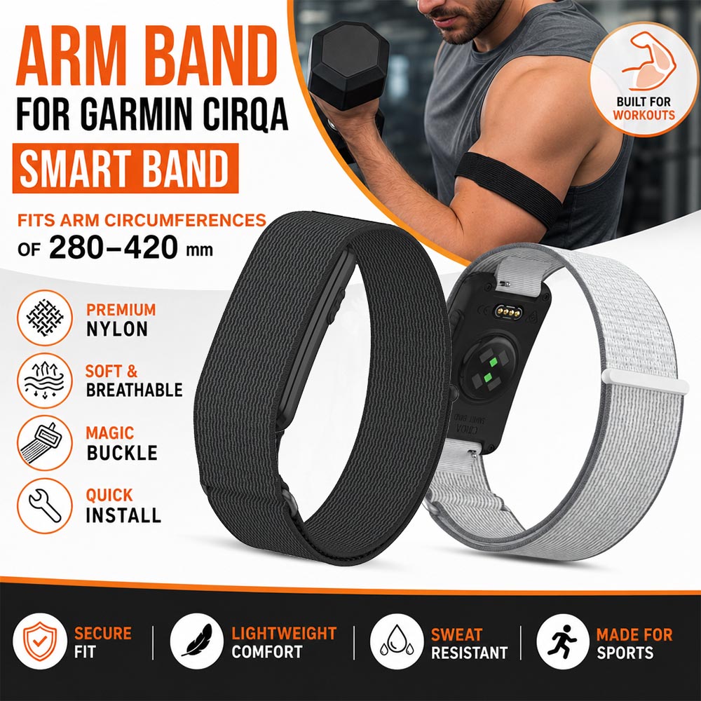 Resistance Bands Set With Handles - Nylon Bicep Strap for Garmin CIRQA