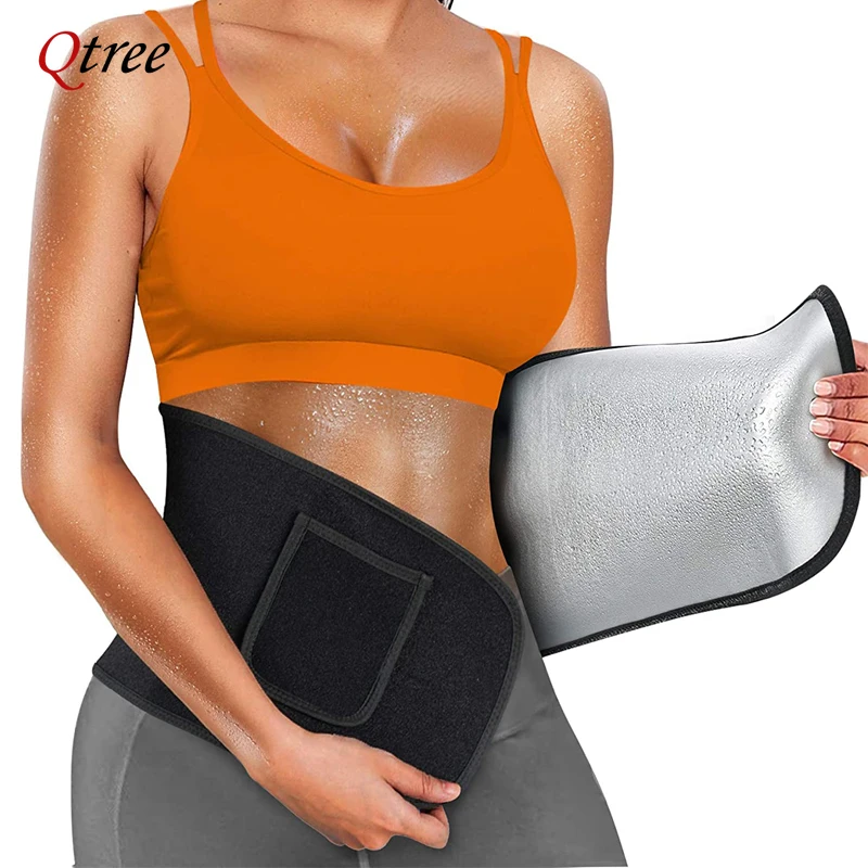 Sweat Waist Trainer Belt Neoprene - Qtree Waist Cincher Body Shaper Wrap