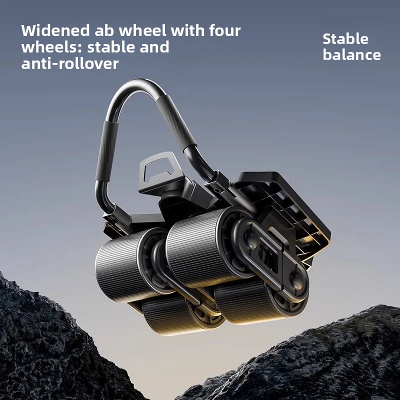 Ab Roller Wheel With Elbow Support - Auto Rebound 4 Wheel Ab Roller