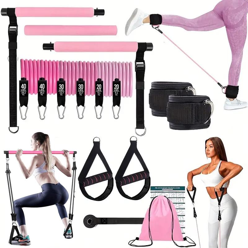 Pilates Bar Kit With Resistance Bands - Multifunctional Pilates Bar Kit with Elastic