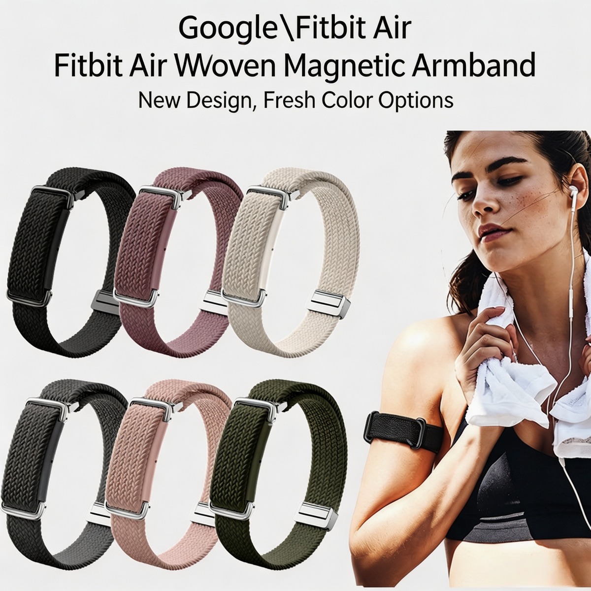 Resistance Bands Set With Handles - Nylon Wristband & Armband for Google