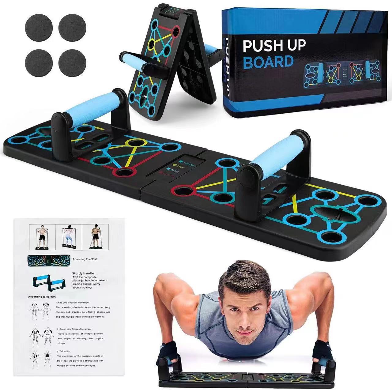Push Up Board Foldable Multi Function - Portable Multifunctional Push-up Board Set With