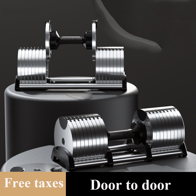 Adjustable Dumbbell Pair 40Kg - Adjustable Weight Lifting Equipment with Base