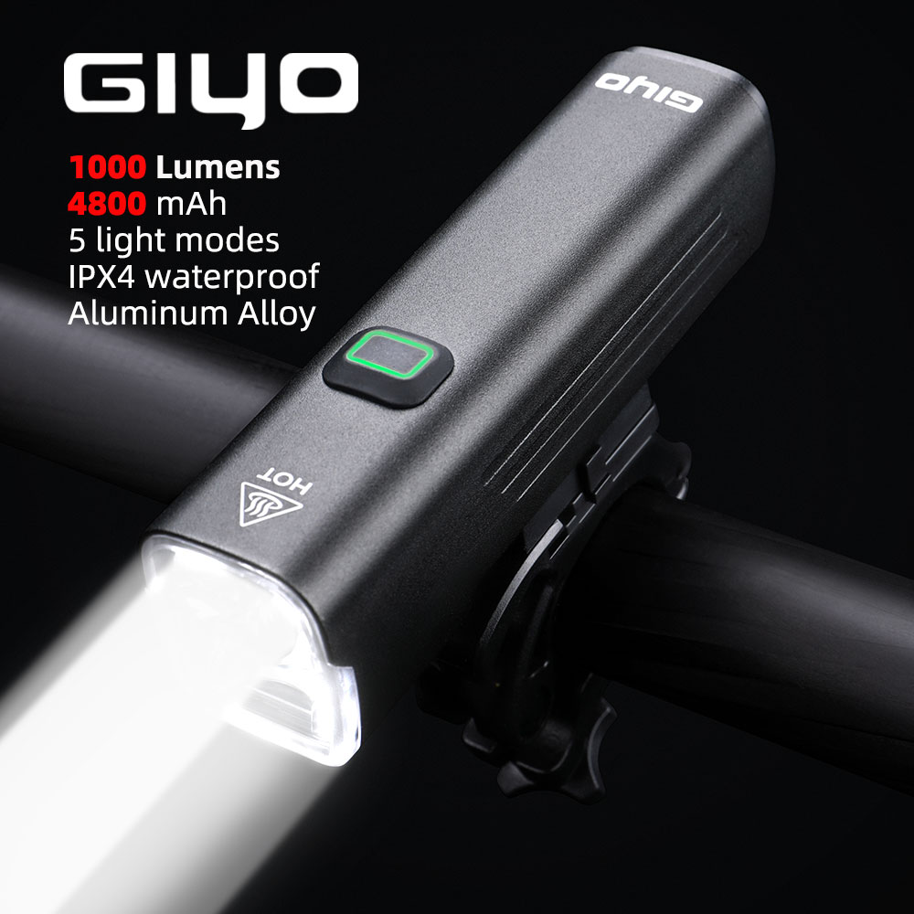 Rechargeable Bicycle Headlight 1000 Lumen - GIYO 1000 Lumens Bicycle Light USB