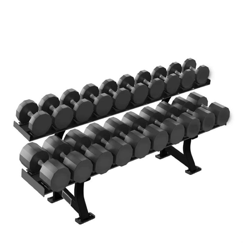 Fitness Equipment - 2-Tier 10 Pairs Dumbbell Storage Rack