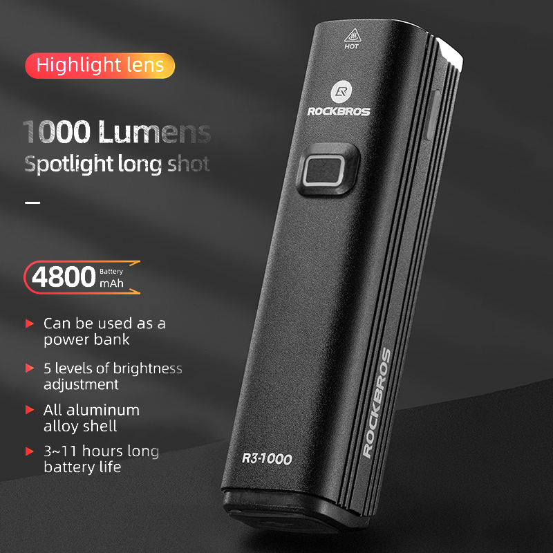 ROCKBROS Bike Light Front Cycl - огляд і ціна Rechargeable Bicycle Headlight 1000 Lumen