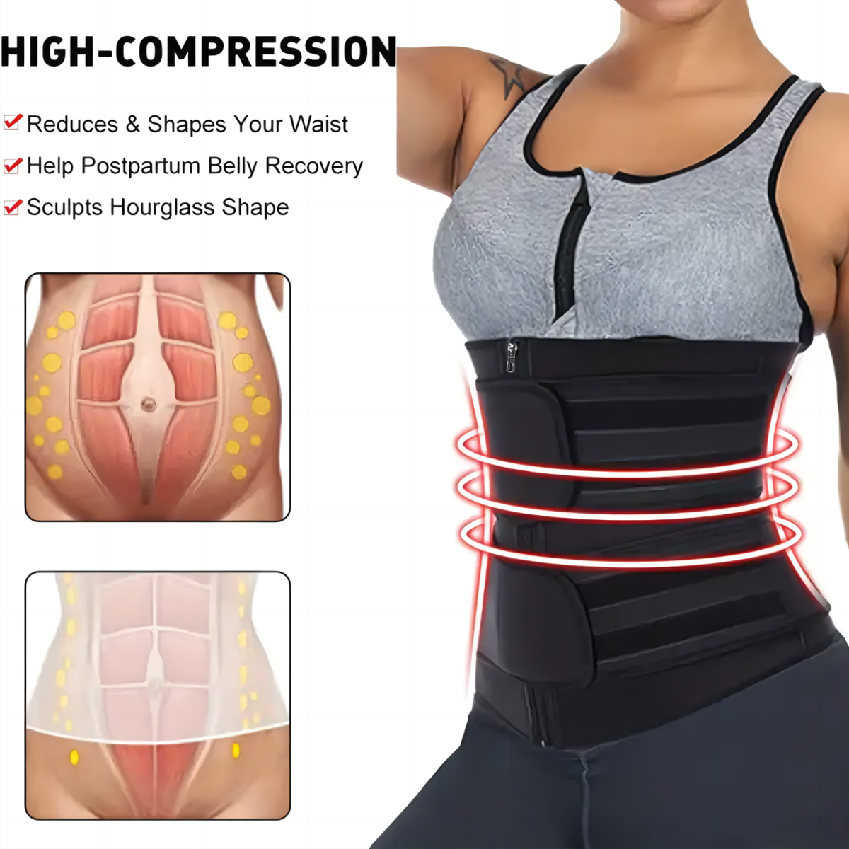 Women Waist Trainer Belt Doubl - огляд і ціна Sweat Waist Trainer Belt Neoprene