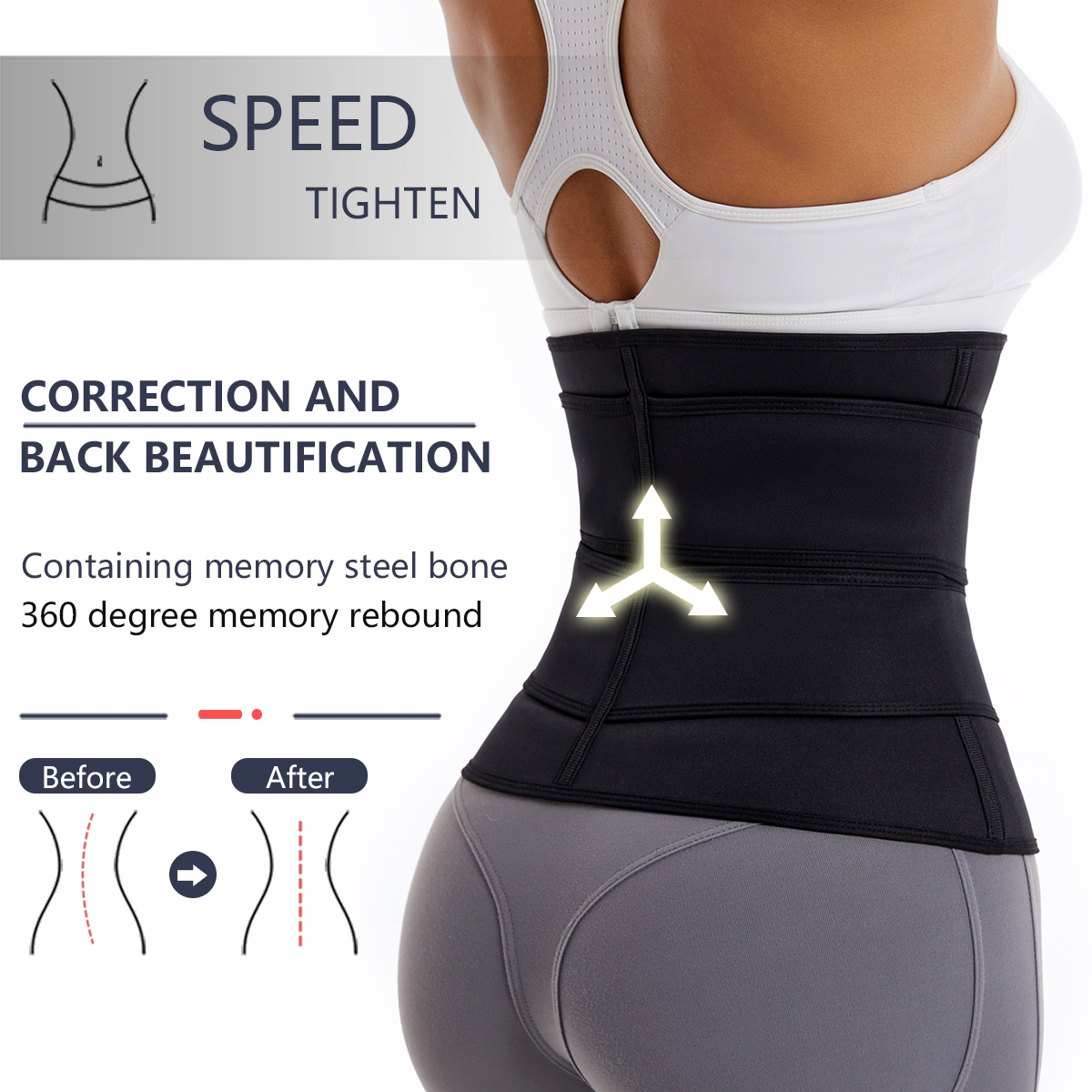 Women Waist Trainer Belt Doubl - огляд і ціна Sweat Waist Trainer Belt Neoprene