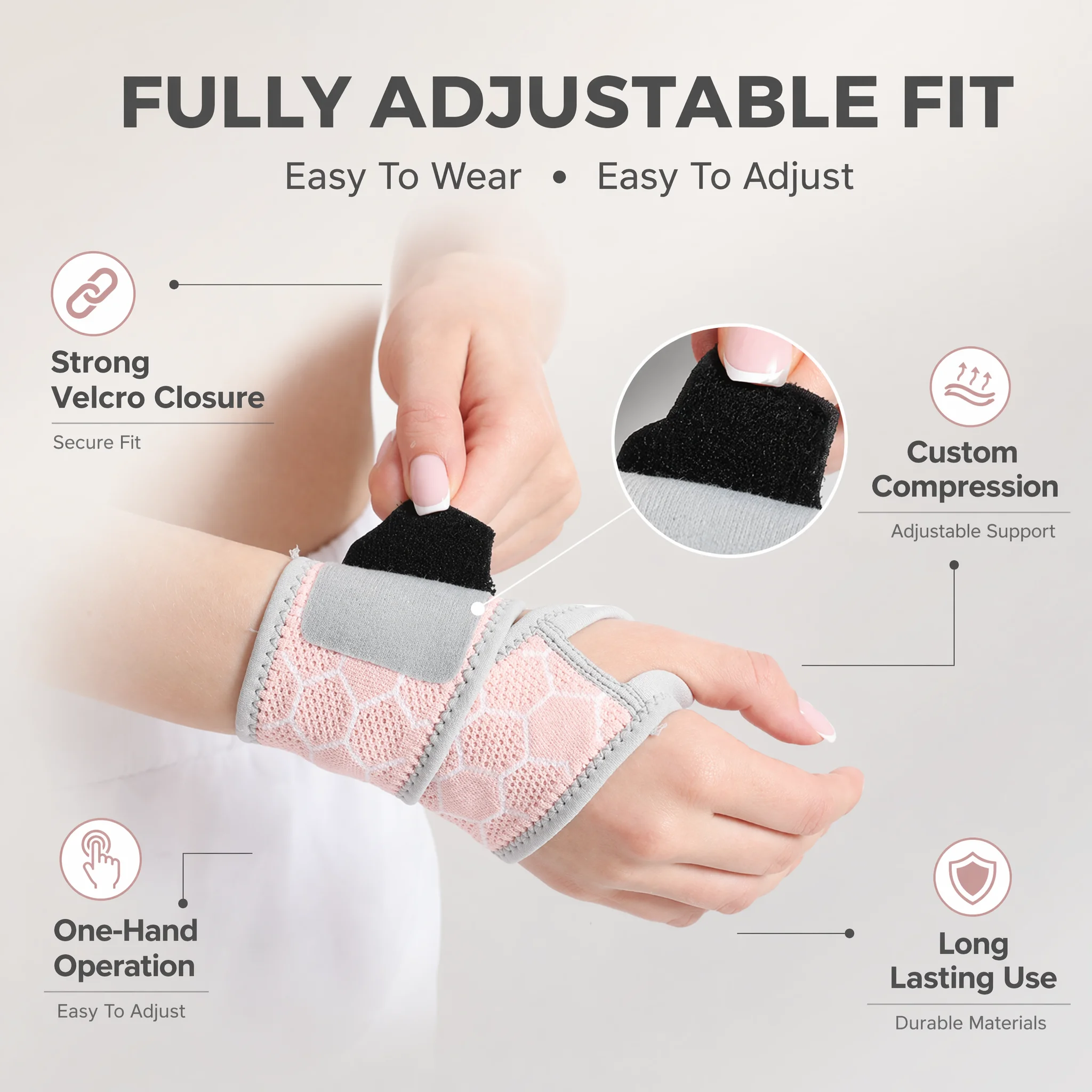 Adjustable Wrist Brace Compres - огляд і ціна Wrist Wraps Weightlifting Support