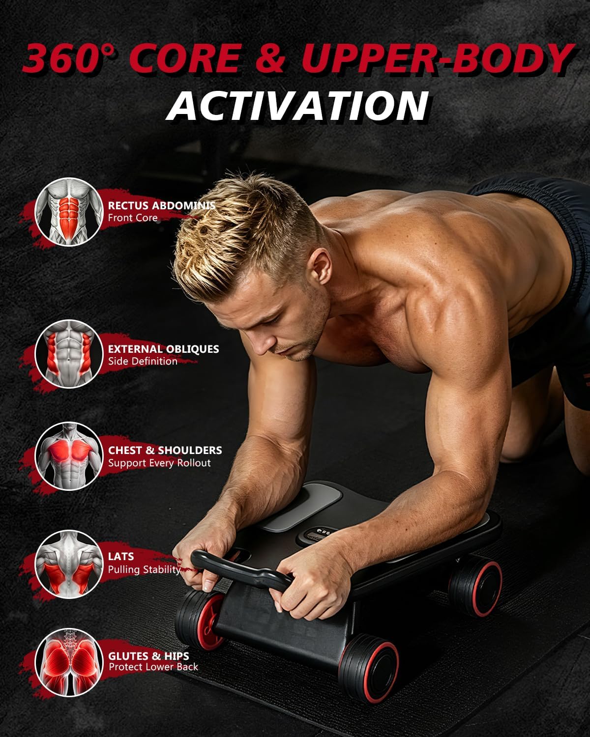 Ab Roller Wheel, Ab Roller, Up - огляд і ціна Ab Roller Wheel With Elbow Support