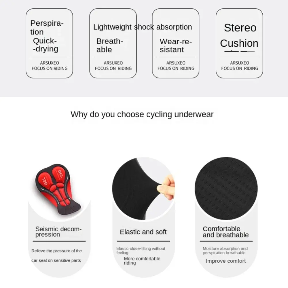 5D Gel Pad Shockproof Breathab - огляд і ціна Padded Cycling Shorts 5D Gel