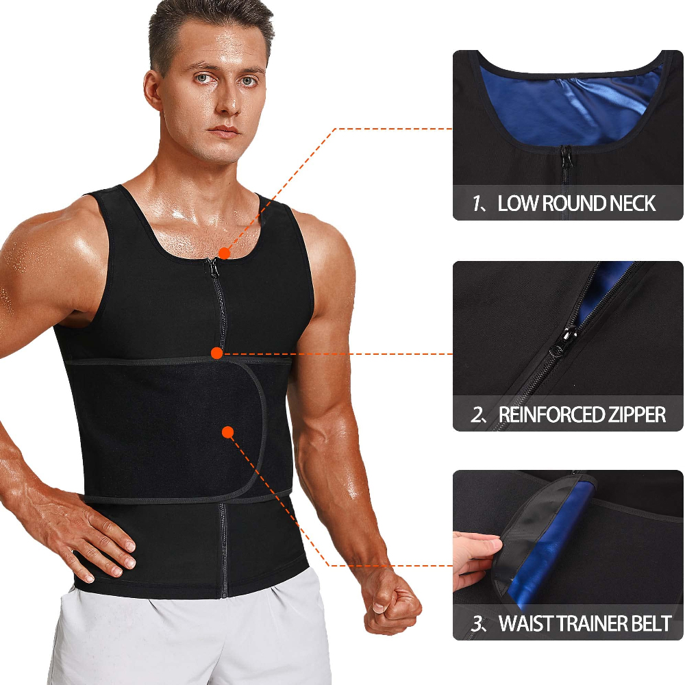 1PC Men Zipper Sauna Waist Tra - огляд і ціна Sweat Waist Trainer Belt Neoprene