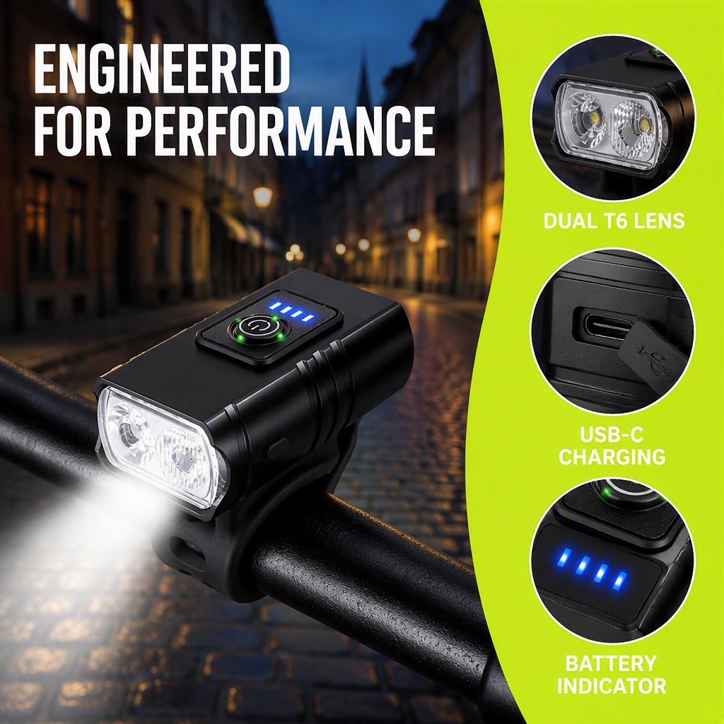Bike Light USB Rechargeable LE - огляд і ціна Rechargeable Bicycle Headlight 1000 Lumen