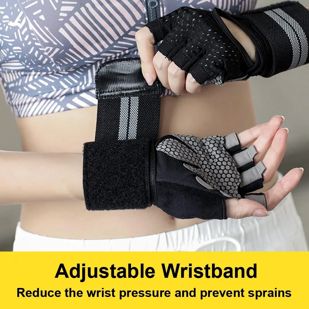 1Pair Half Finger Gym Fitness  - огляд і ціна Wrist Wraps Weightlifting Support
