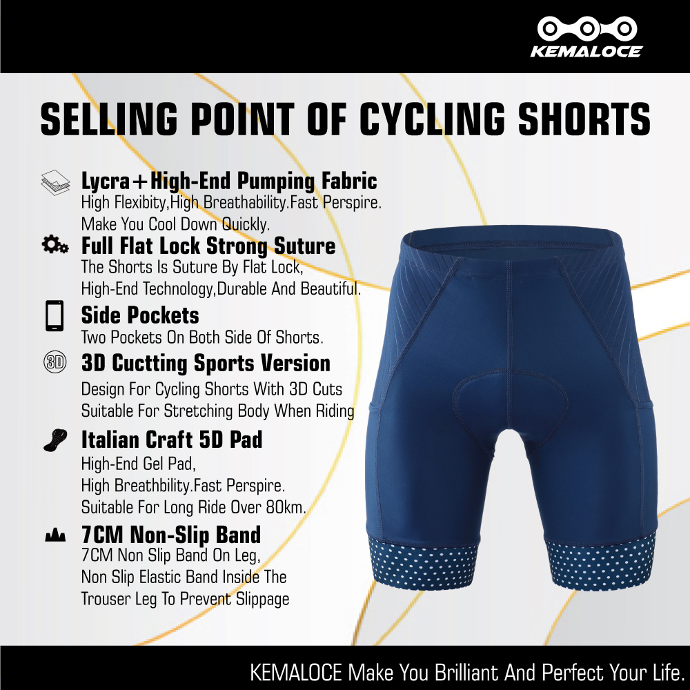 KEMALOCE Men's Cycling Shorts  - огляд і ціна Padded Cycling Shorts 5D Gel