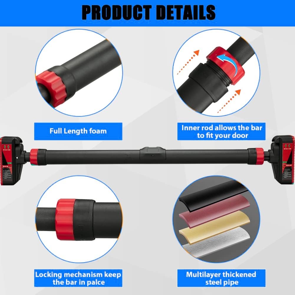 Adjustable Pull Up Bar for Doo - огляд і ціна Door Pull Up Bar No Screw