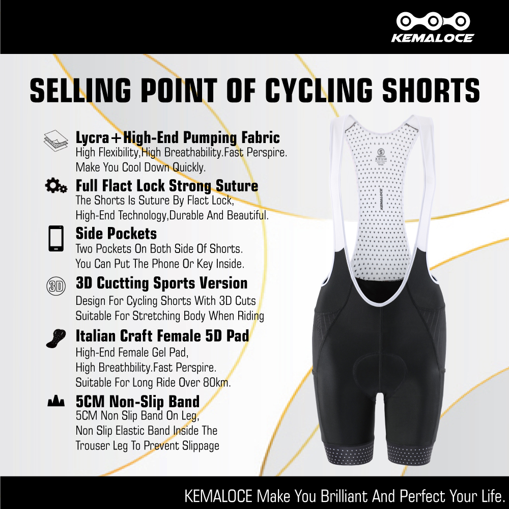 KEMALOCE Women's Cycling Bib S - огляд і ціна Padded Cycling Shorts 5D Gel